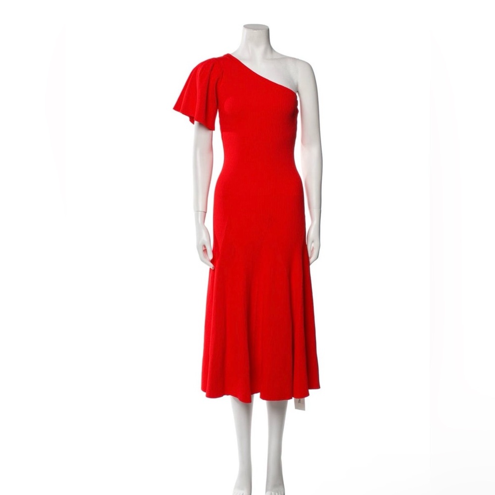 💚Final Sale🩵 Carolina Herrera Red One-Shoulder Dress - xs
